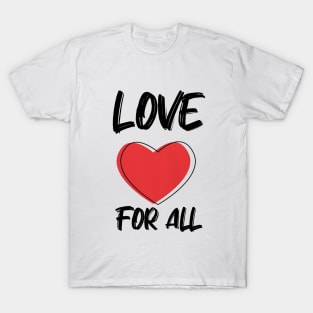 Love for All with Red Heart T-Shirt